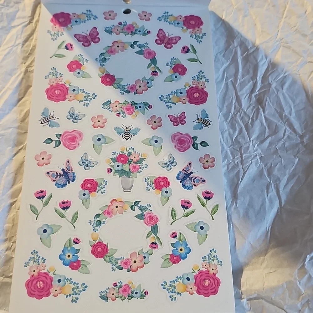 NWT Recollections Blossom & Bloom Sticker Book - Navy, Pink, Green Accents 854pc